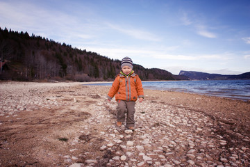 Obraz premium Little boy running