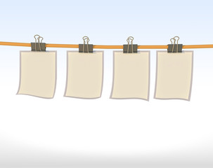 White card in clothes line