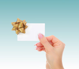 card blank in a hand