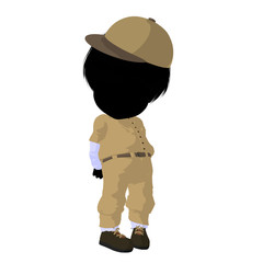 Little Baseball Girl Illustration Silhouette