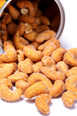 Pile of roasted cashew nuts