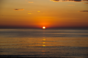 The sunrise on the Pacific Ocean in Russia