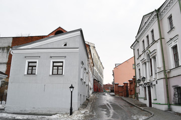 Fototapeta na wymiar Street in the central part of Minsk