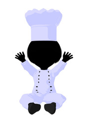 Little Chef Girl Illustration Silhouette