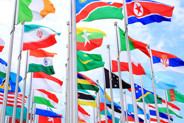 Obraz premium The world national flags