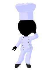 Little Chef Girl Illustration Silhouette