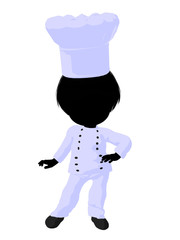 Little Chef Girl Illustration Silhouette