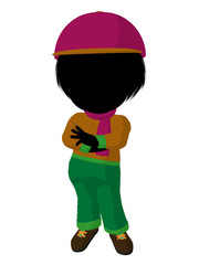 Little Outdoor Girl Illustration Silhouette