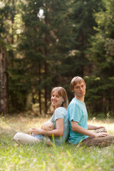 Fototapeta premium Happy family in summer nature