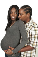 Expecting parents Black African American couple