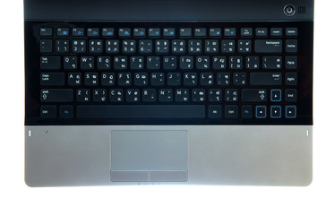 Keyboard of modern notebook on isolate backgrond.
