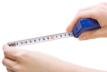 measuring tape in the hands