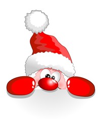 Babbo Natale Buffo Auguri-Funny Santa Claus Cartoon Background