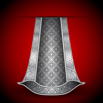 Vector luxurious royal silver fabric