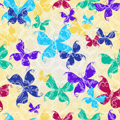 Seamless pattern with butterflies