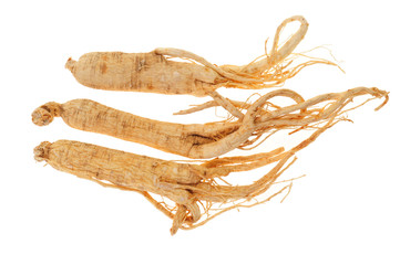 Dried Ginseng Isolated On White Background