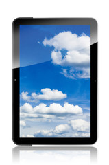 Tablet mit Wolken
