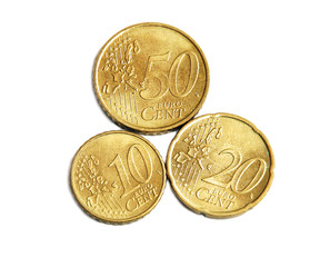 Euro coins isolated