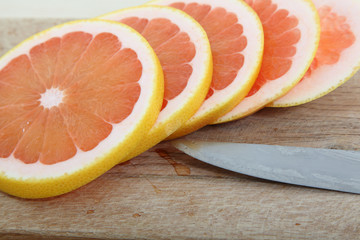 Slices of grapefruit