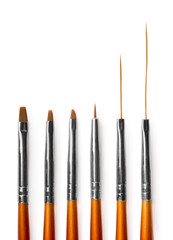 Set of six professional nail art brushes