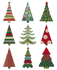 Naklejka premium Retro christmas trees