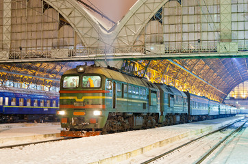 Naklejka premium Diesel passenger train