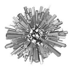 City Sphere Globe 3D