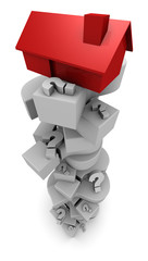 House Sitting on Top of Question Marks