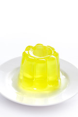 Lemon gelatin on a dish