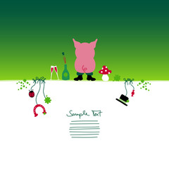Card Standing Pig & Symbols