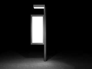 illustration of a street advertising panel at night