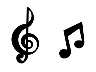illustration of isolated music notes