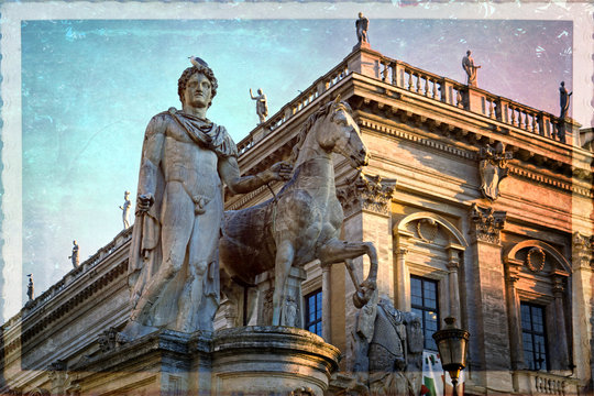 Campidoglio, musei capitolini, Roma, dioscuro