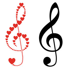 hearts violin clef