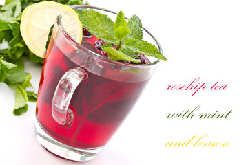 rosehip tea and mint
