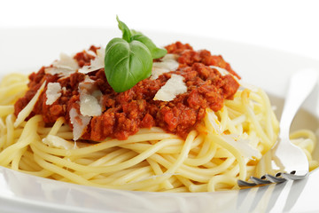 Spaghetti Bolognese mit Parmesan