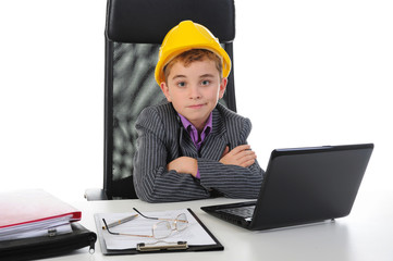 Young businessman using a laptop