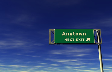 Anytown Freeway Exit Sign