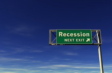'Recession' Freeway Exit Sign