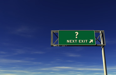 Question Mark Freeway Exit Sign