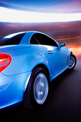 Fast Sports Car with Motion Blur