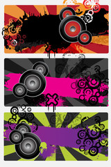 Obraz premium Collection of three urban grungy music banners