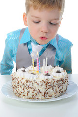 Beautiful little boy celebrates birthday