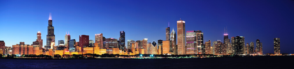 Chicago night panorama
