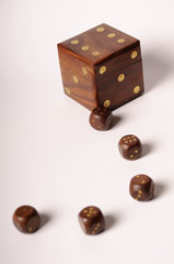 six dices isolated on white background