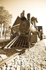Retro photo of old  locomotive © JackF