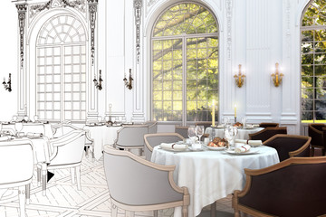 Hotel-Restaurant I (Zeichnung)