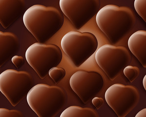 Seamless chocolate hearts background
