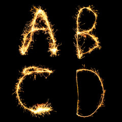 Real Sparkler Alphabet (see other letters in my portfolio). A B