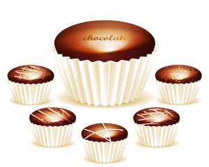 assorted of Delicious chocolate truffles
